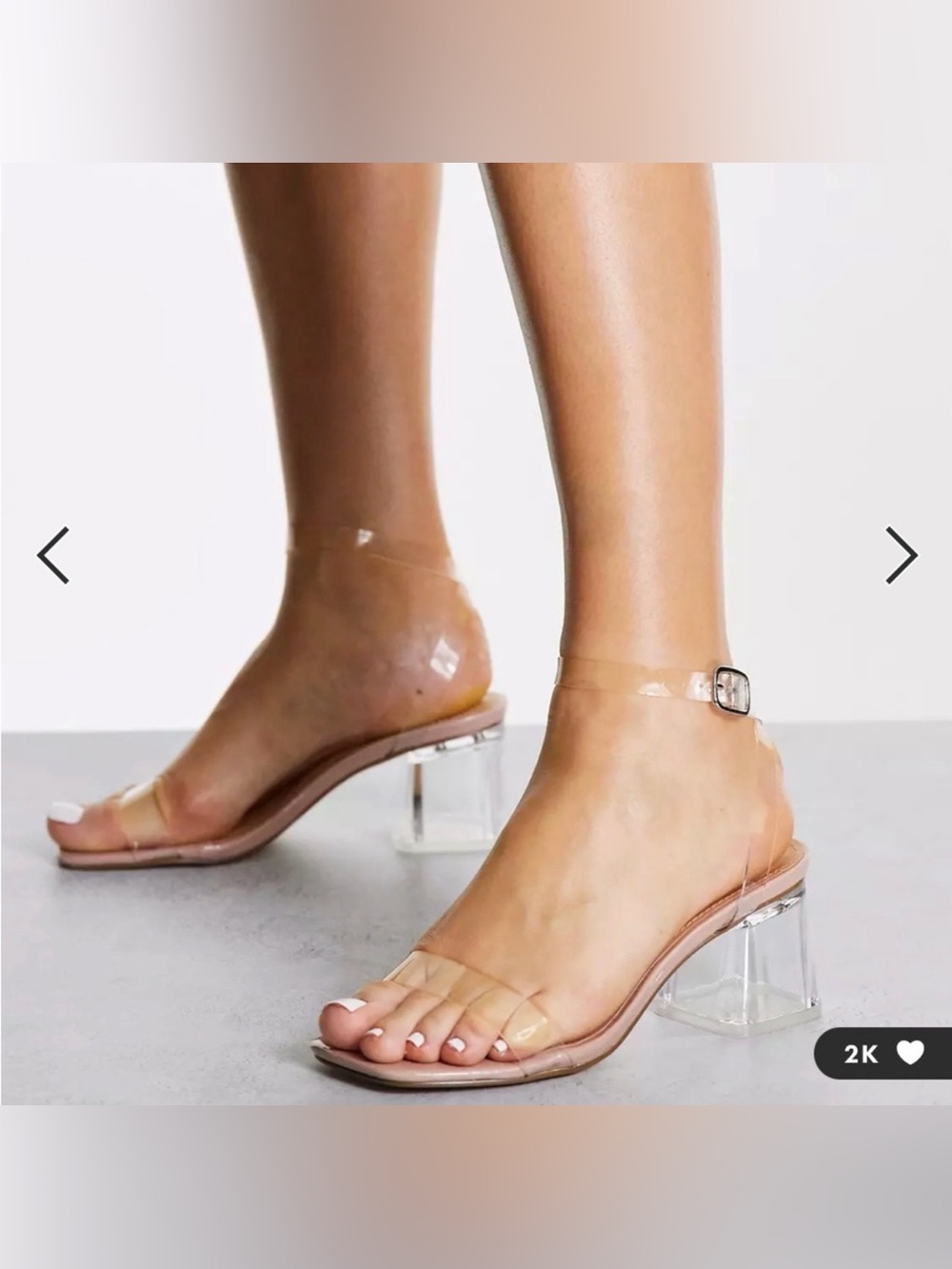 ASOS truffle collection clear heeled sandals / color: beige / size: 40/9